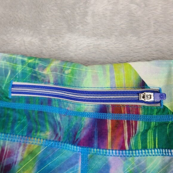 ATHLETA Womens Small Rainbow Colorful Side Pocket Cropped Workout Leggings J8 - Picture 7 of 7